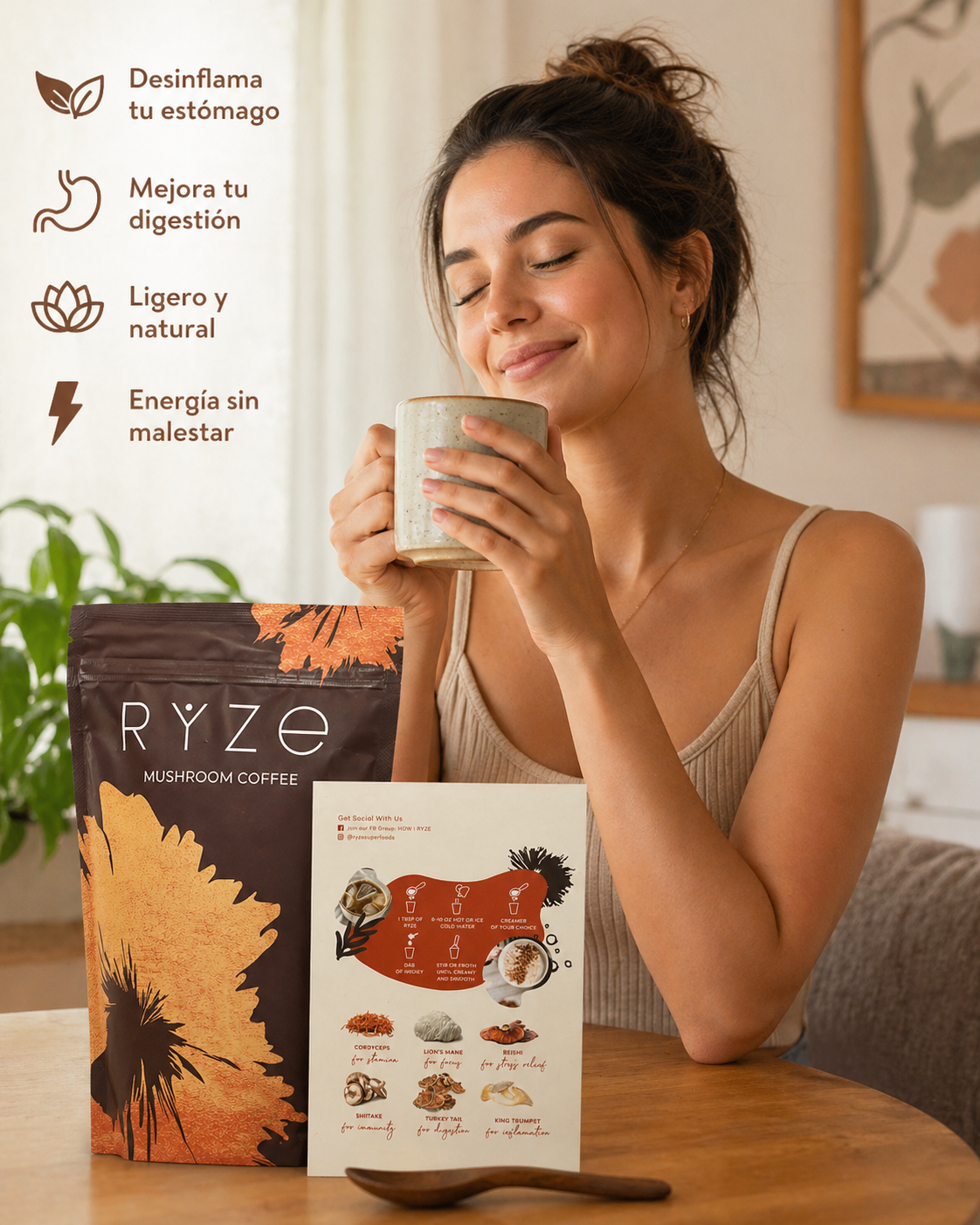 ☕RYZE Mushroom Coffee – Ligero para tu estómago, poderoso para tu bienestar🍄🟫