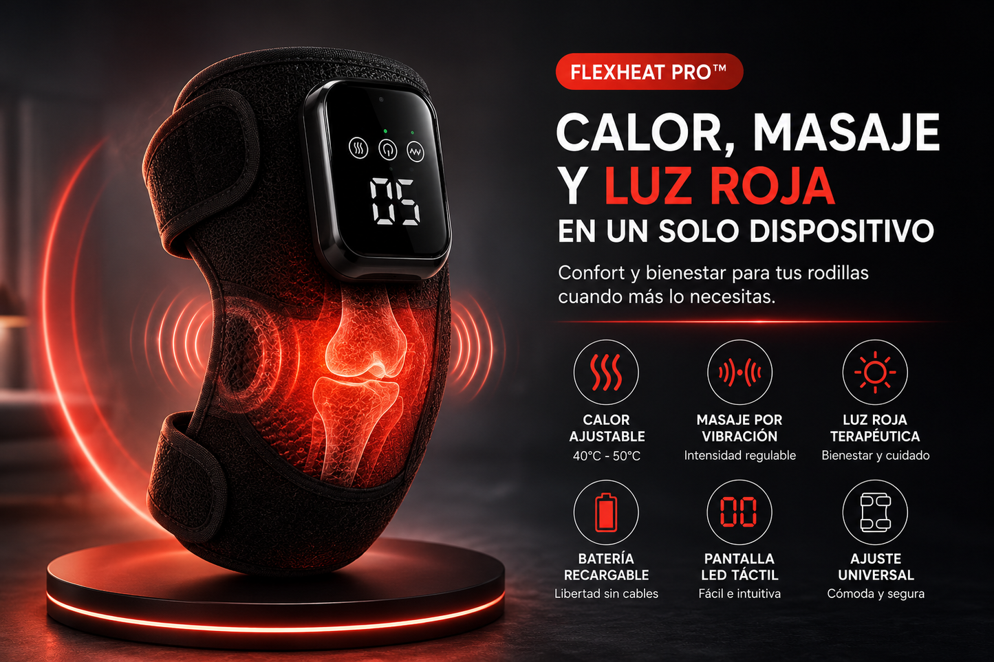 🔥Dale a Tus Rodillas el Descanso Que Merecen con FlexHeat Pro™