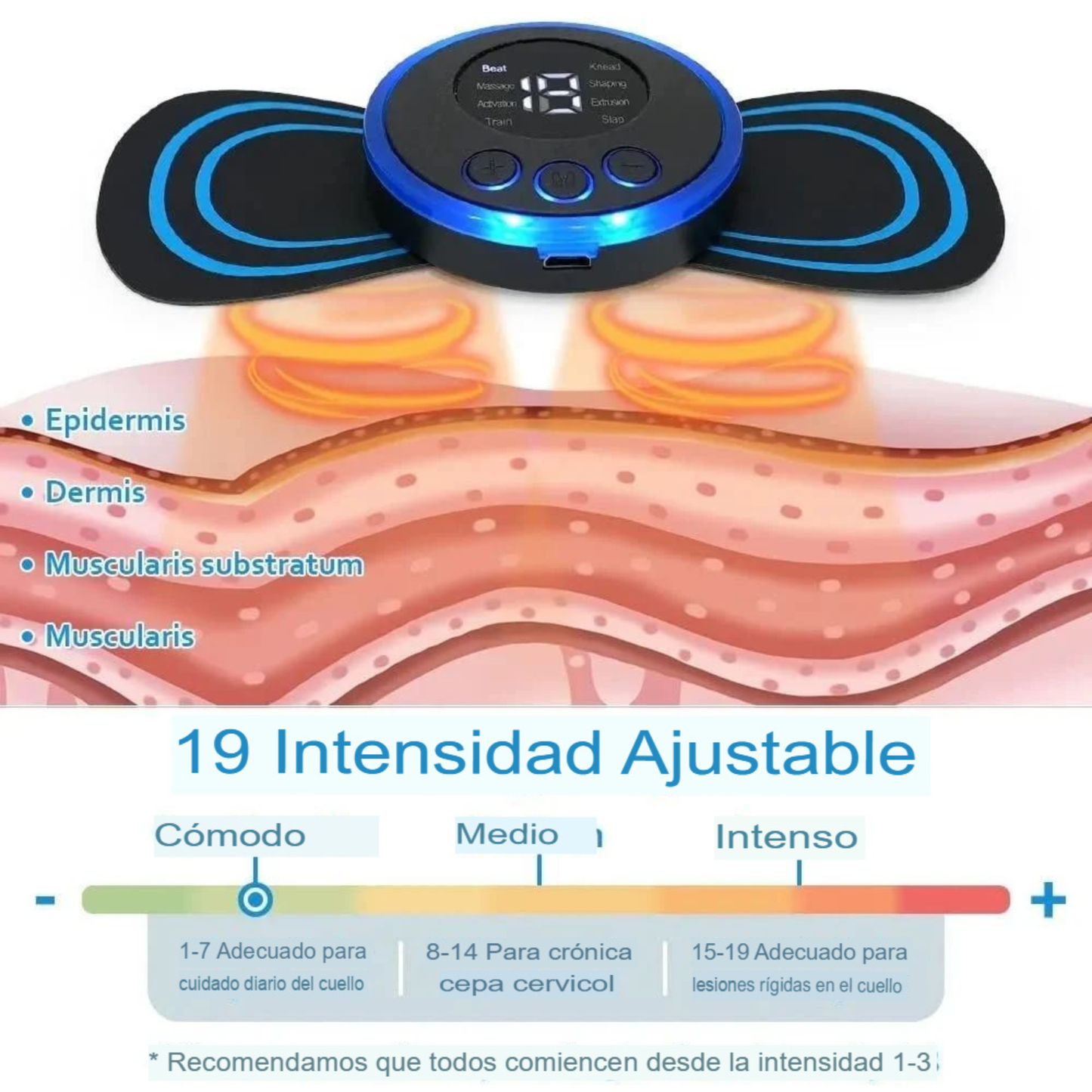 Mini Masajeador EMS para Cuello y Cuerpo